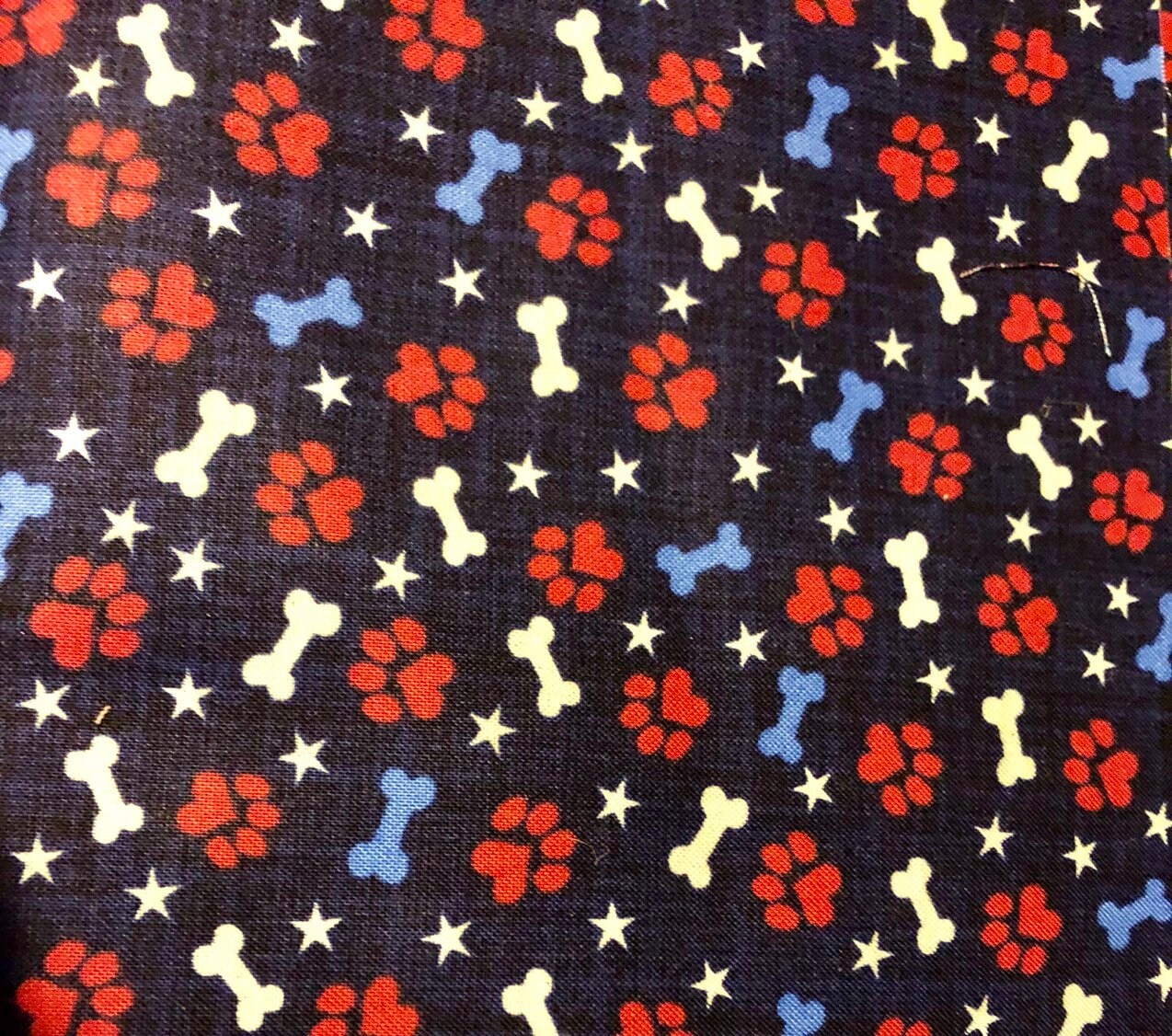 Dog Collar, boy dog collar, adjustable collar, side release collar, buckle dog collar, patriotic dog collar, stars, blue, paws, white stars