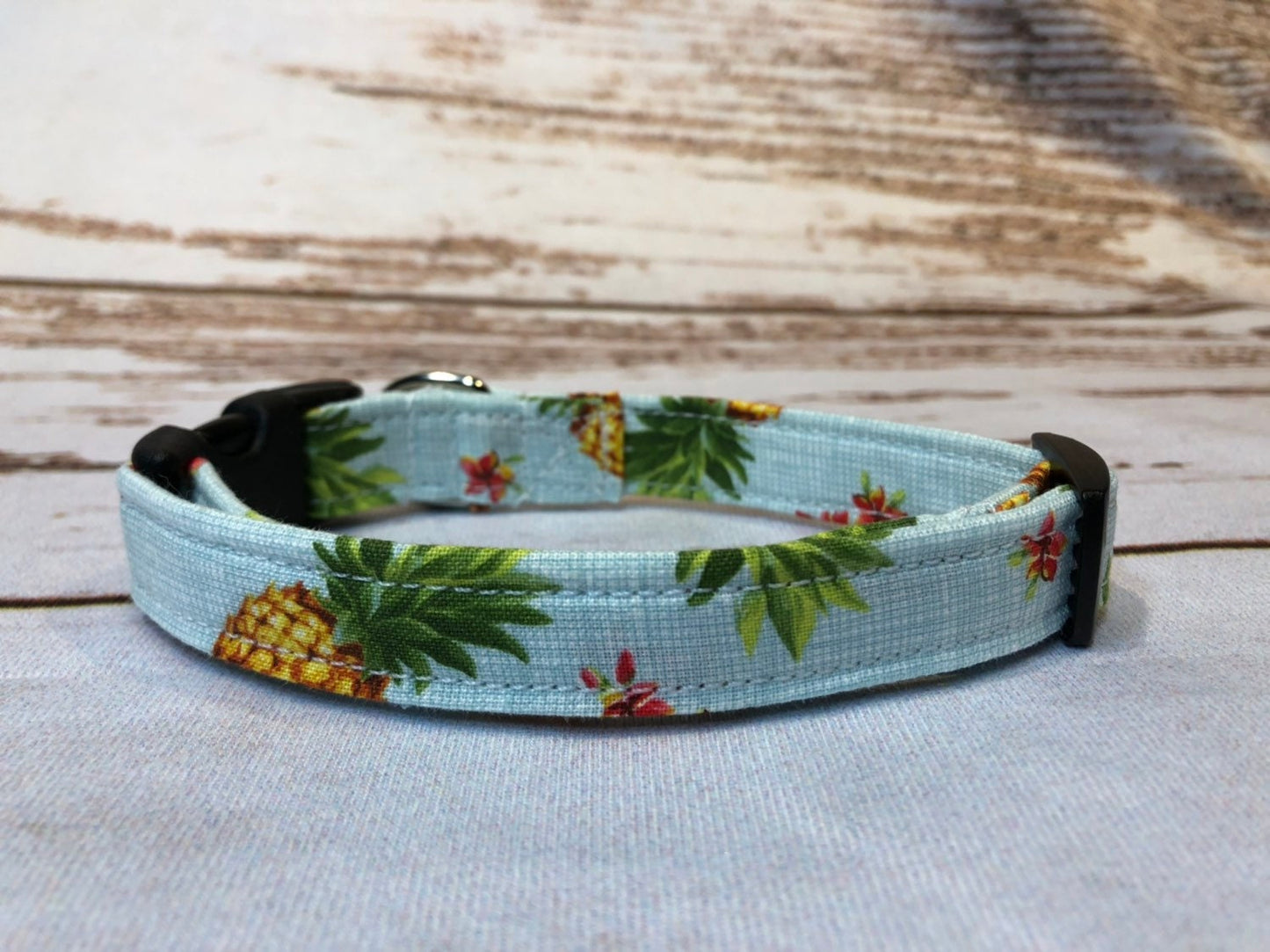 Pineapple Dog Collar, male dog collar, boy dog collar, martingale collar, martingale, adjustable collar, buckle collar, pineapple dog collar