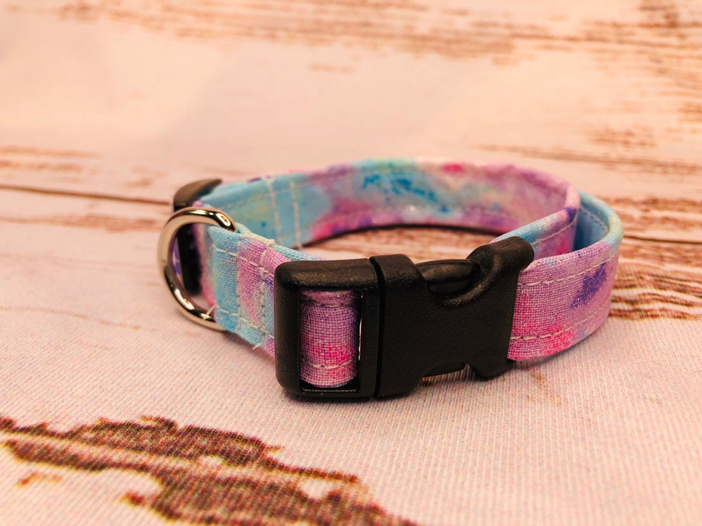 Dog Collar, girl dog collar, cotton candy dog collar, adjustable collar, buckle dog collar, martingale, nylon, cotton candy, female dog collar