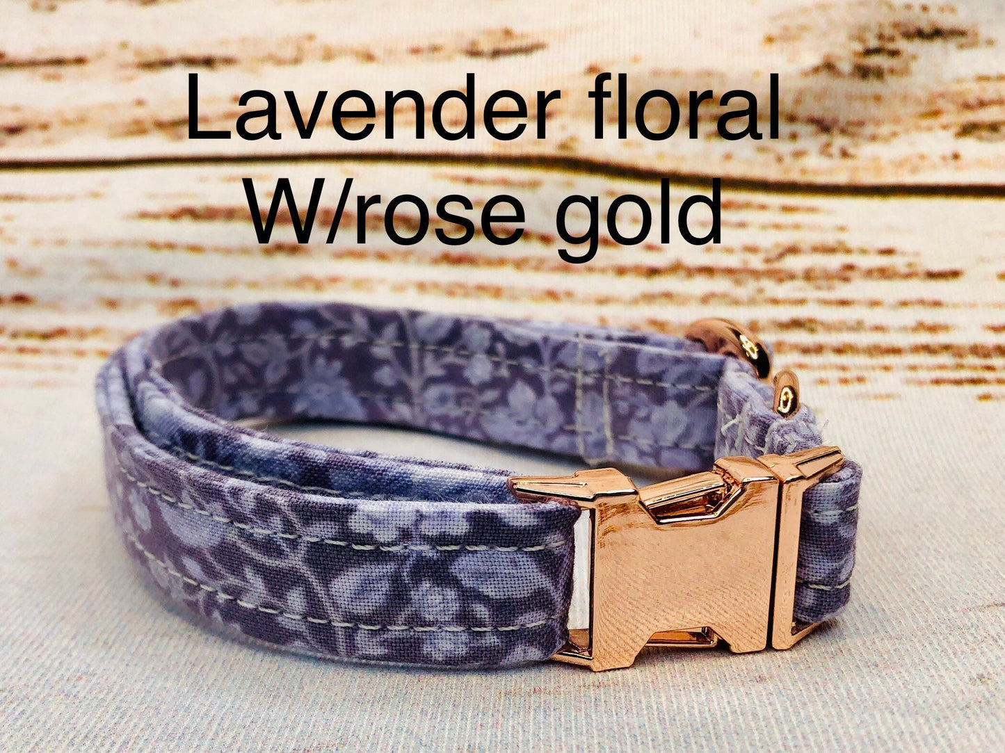 Dog Collar, adjustable collar, metal buckle, martingale, floral dog collar, rose gold hardware, buckle dog collar, lavender, lavender floral