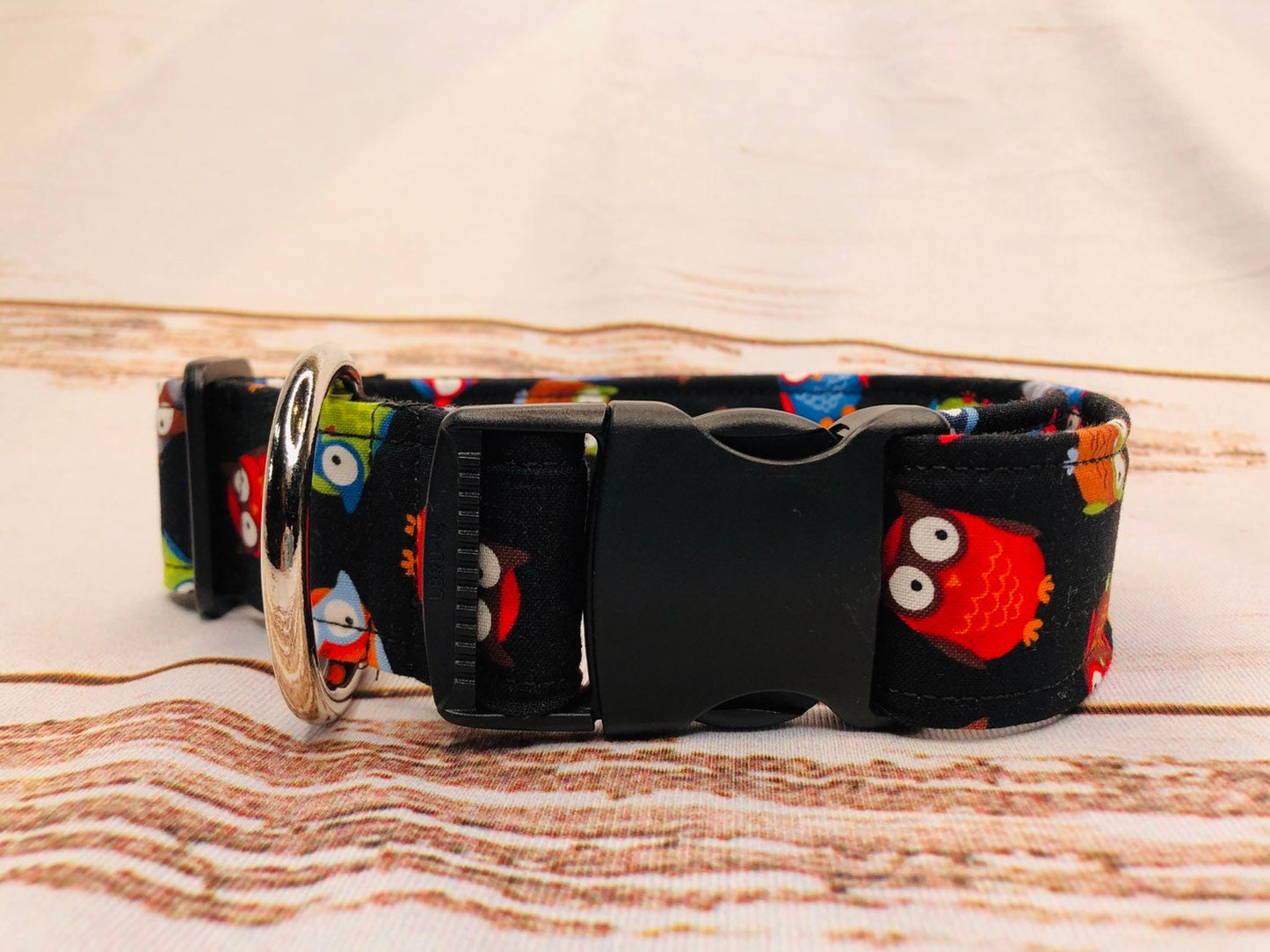 Dog Collar, girl dog collar, boy dog collar, owl pet collar, fabric, adjustable collar, buckle dog collar, owl dog collar, owls