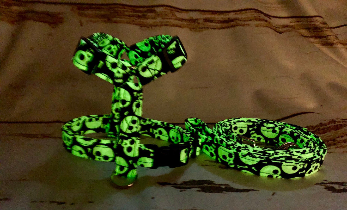 Dog harness, Harness and leash set, step in harness, standard harness, dog leash, dog harness set, skull dog harness, glow in the dark