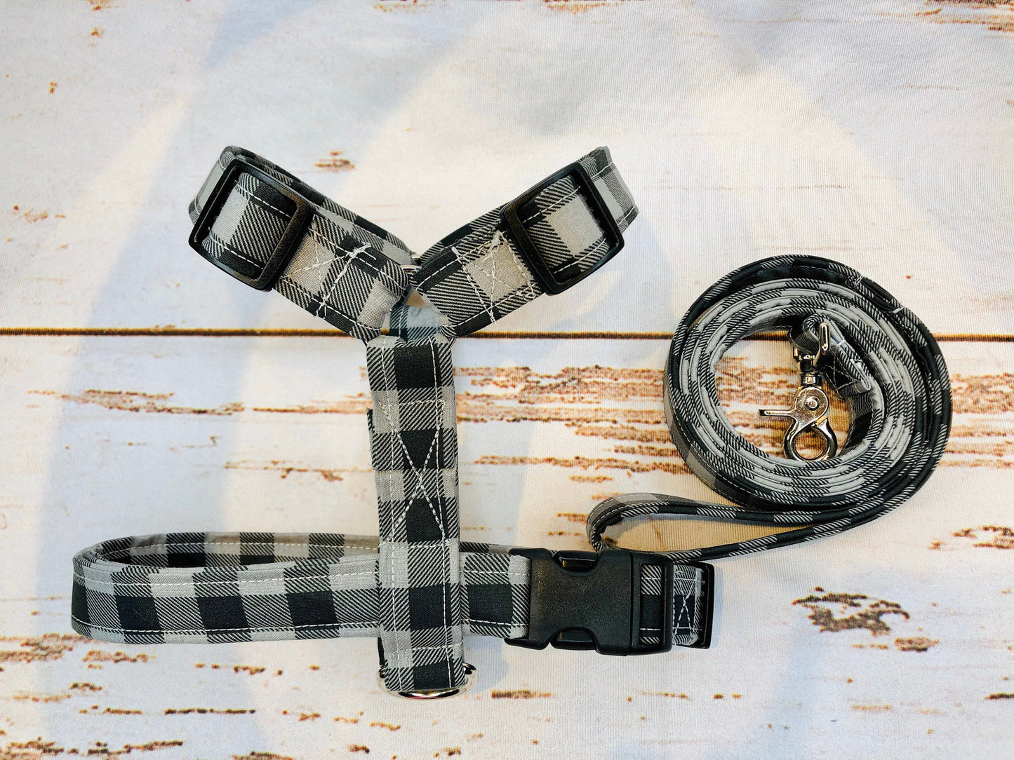 Dog harness, Harness leash set, matching leash, step in harness, standard harness, plaid dog harness, buffalo plaid, buffalo check, plaid,