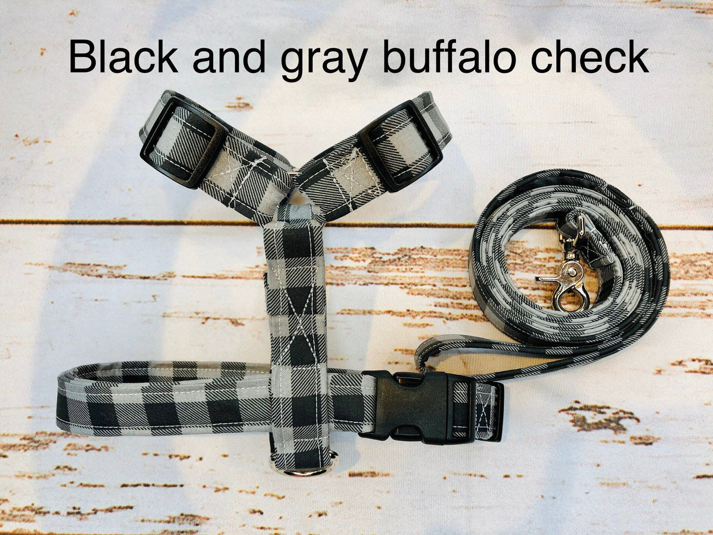 Dog harness, Harness leash set, matching leash, step in harness, standard harness, plaid dog harness, buffalo plaid, buffalo check, plaid,