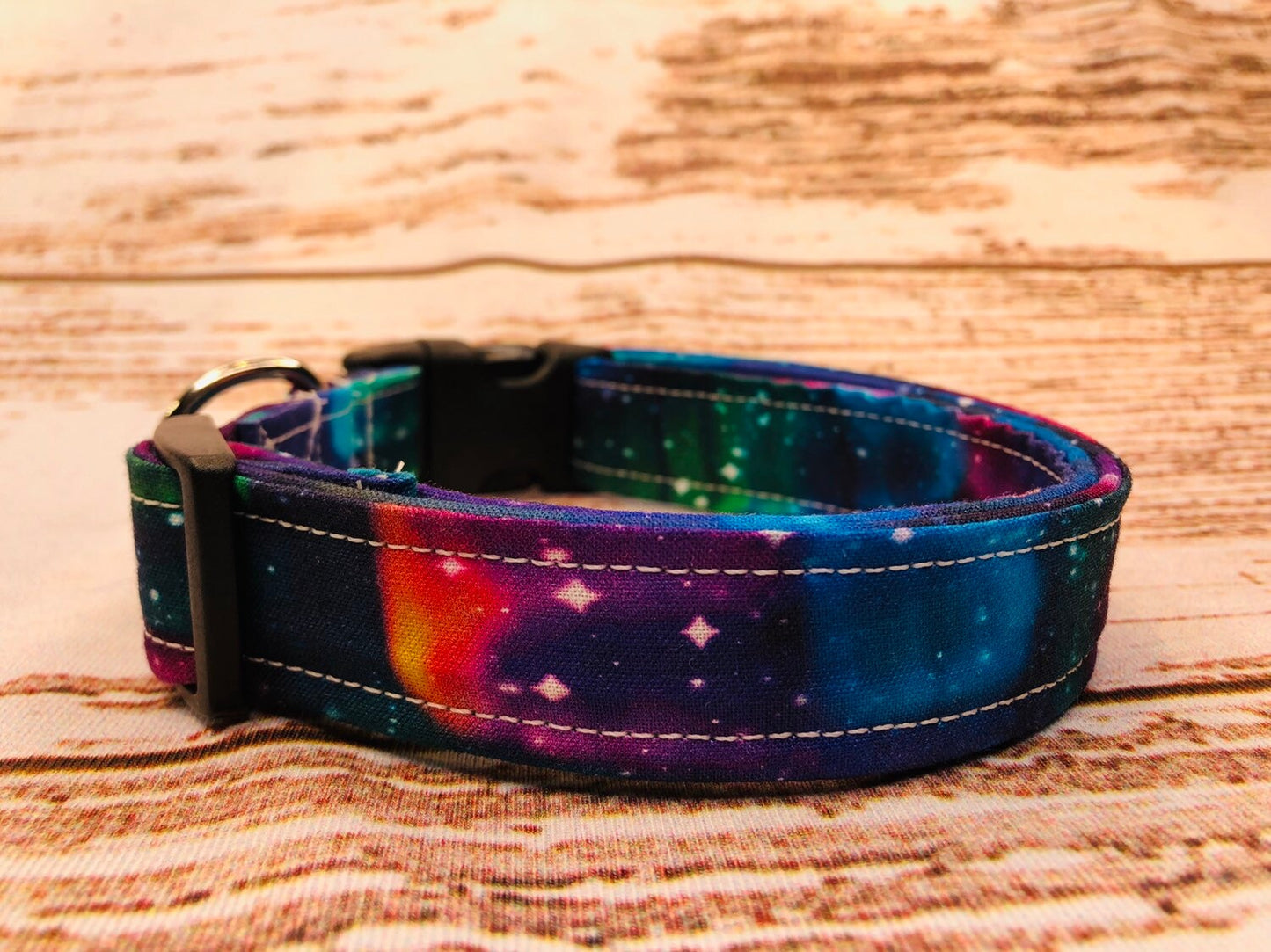 Northern lights Dog Collar, girl dog collar, boy dog collar, collar, fabric, adjustable collar, buckle dog collar, universe, northern lights