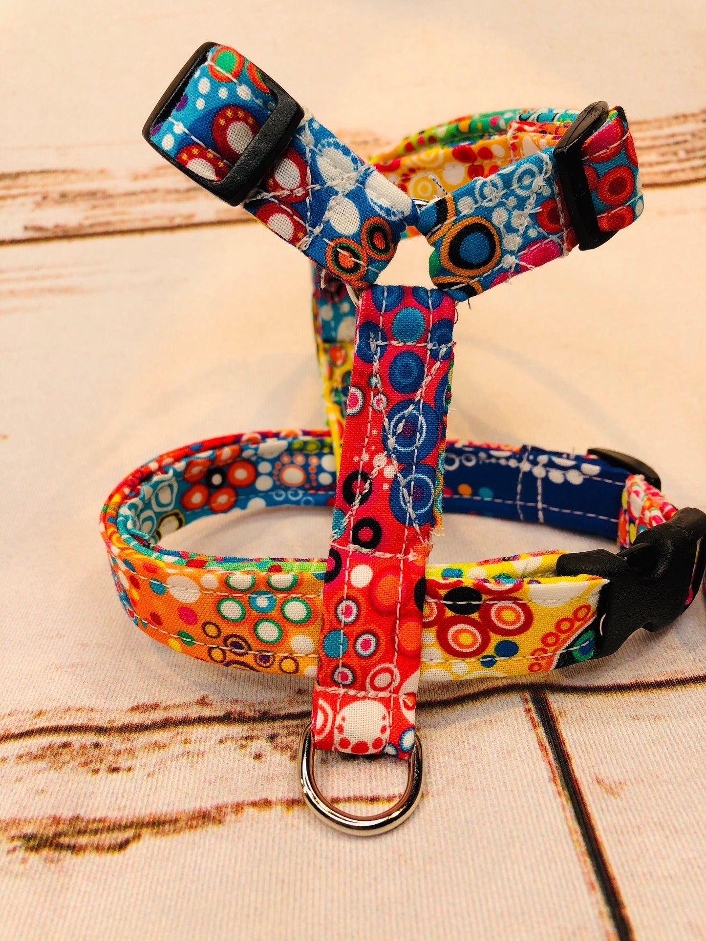 Dog harness, Harness and leash, step in harness, dog harness set, standard harness, roman dog harness, adjustable, Bright bubbles