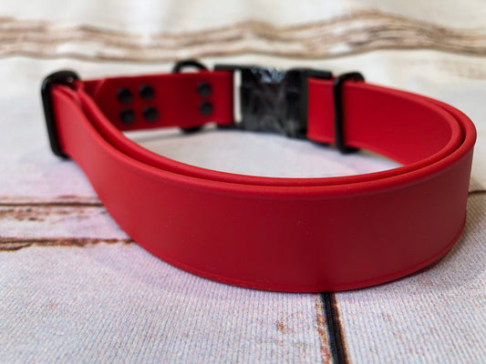 Biothane dog collar, Red dog collar, dog collar, buckle dog collar, waterproof collar, Adjustable Biothane Dog Collar, rose gold hardware