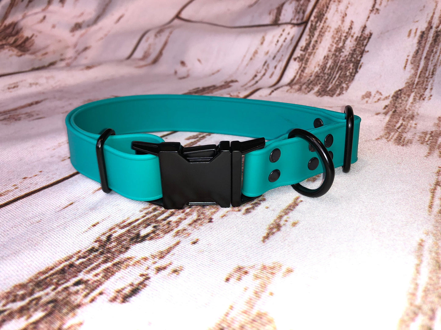 Biothane dog collar, dog collar teal, dog collar, buckle dog collar, waterproof collar, Adjustable Biothane Dog Collar, rose gold hardware