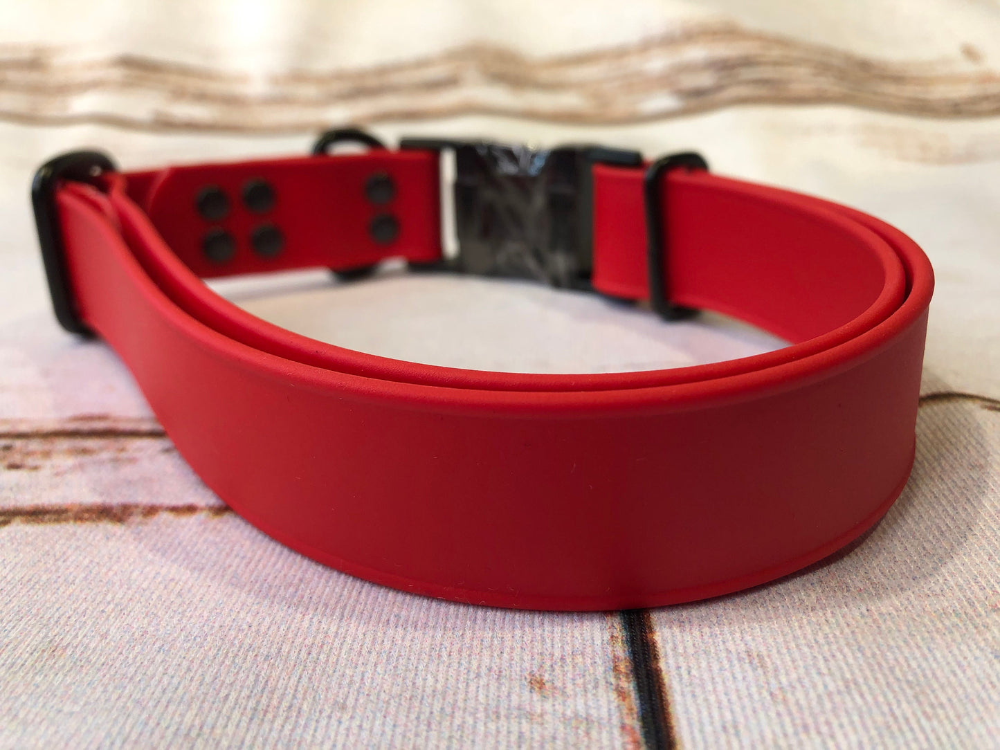 Biothane dog collar, Red dog collar, dog collar, buckle dog collar, waterproof collar, Adjustable Biothane Dog Collar, rose gold hardware