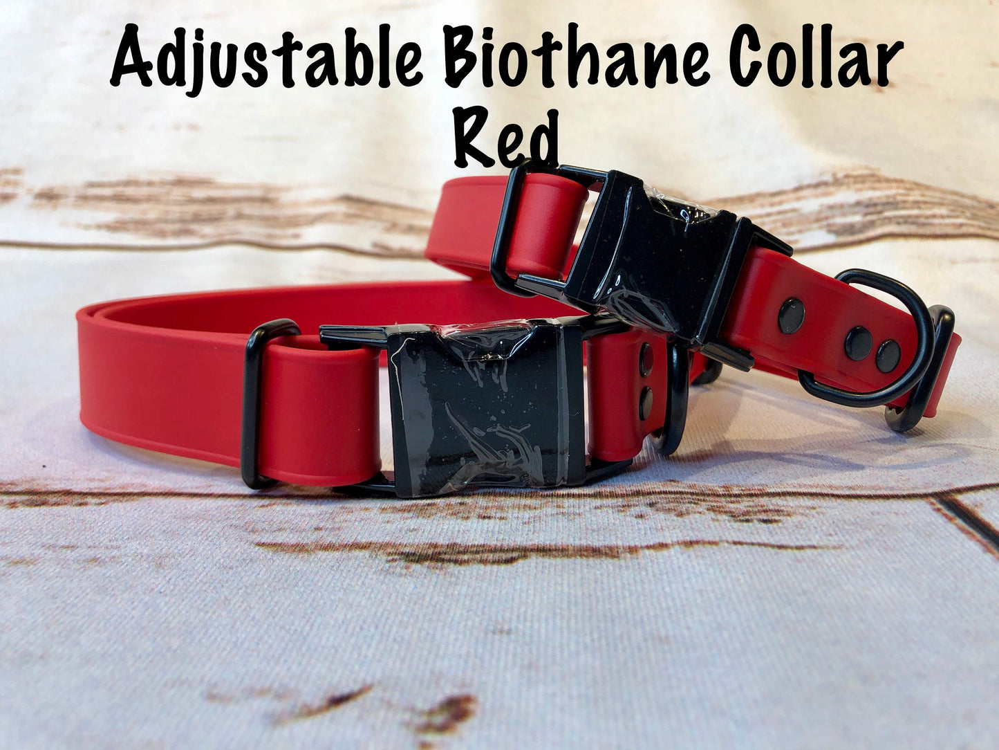 Biothane dog collar, Red dog collar, dog collar, buckle dog collar, waterproof collar, Adjustable Biothane Dog Collar, rose gold hardware