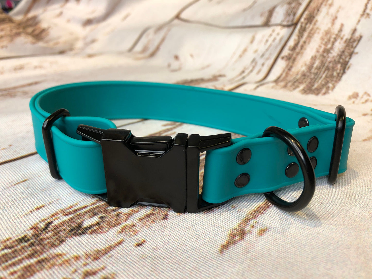 Biothane dog collar, dog collar teal, dog collar, buckle dog collar, waterproof collar, Adjustable Biothane Dog Collar, rose gold hardware
