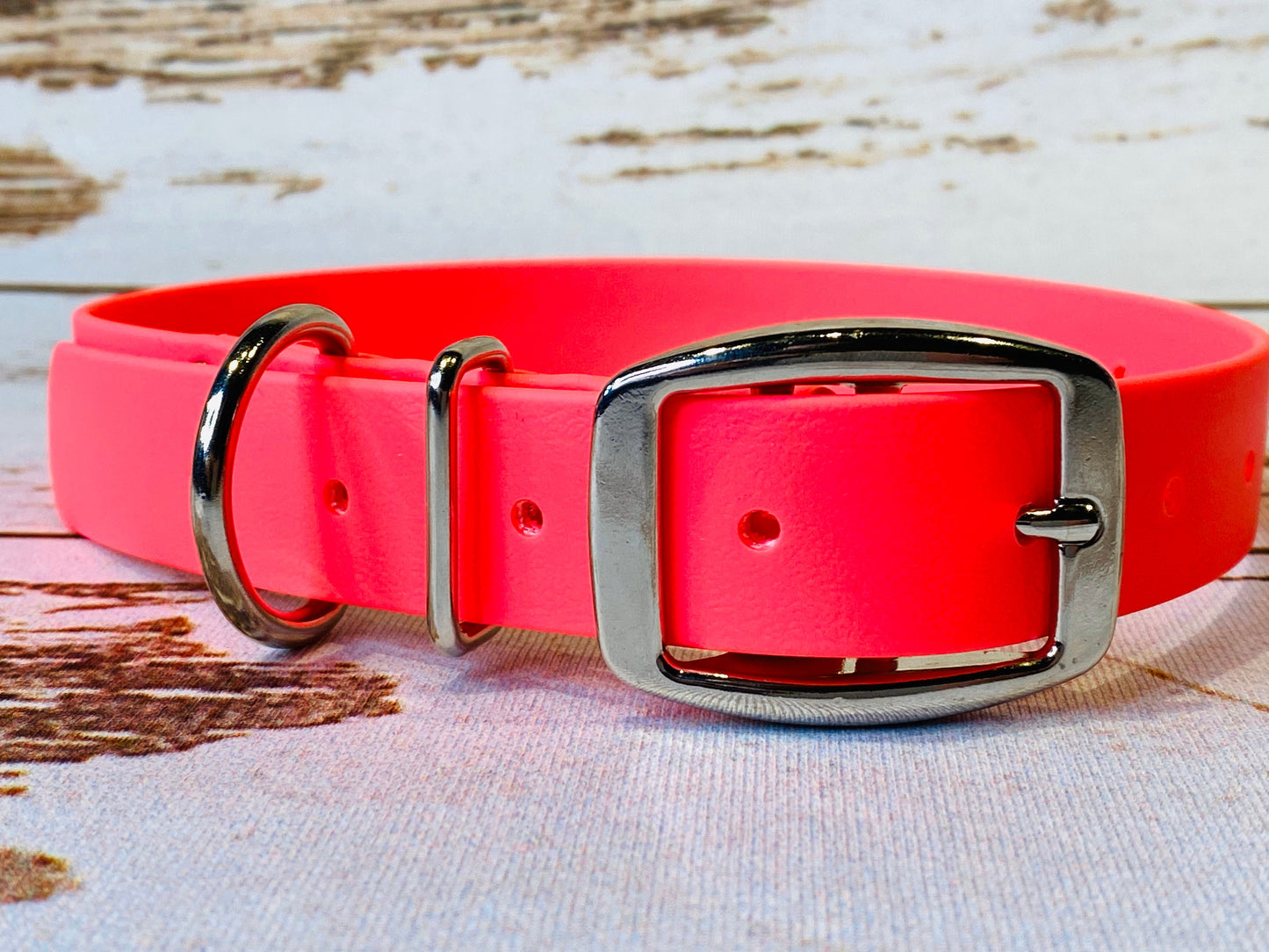 Biothane dog collar, pink dog collar, dog collar, buckle dog collar, waterproof collar, neon pink biothane, vegan leather dog collar