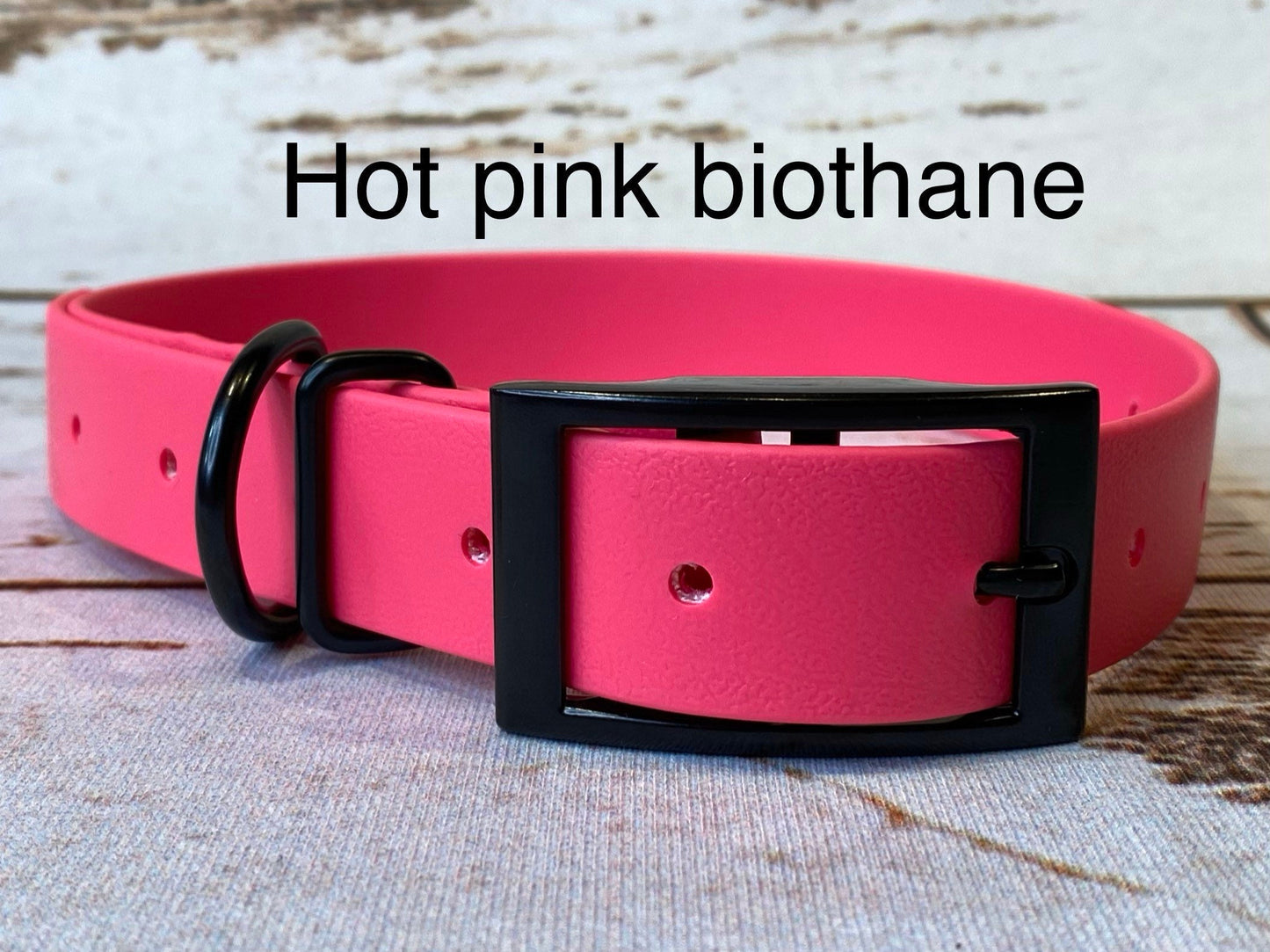 Biothane dog collar, pink dog collar, dog collar, buckle dog collar, waterproof collar, hot pink biothane, vegan leather dog collar