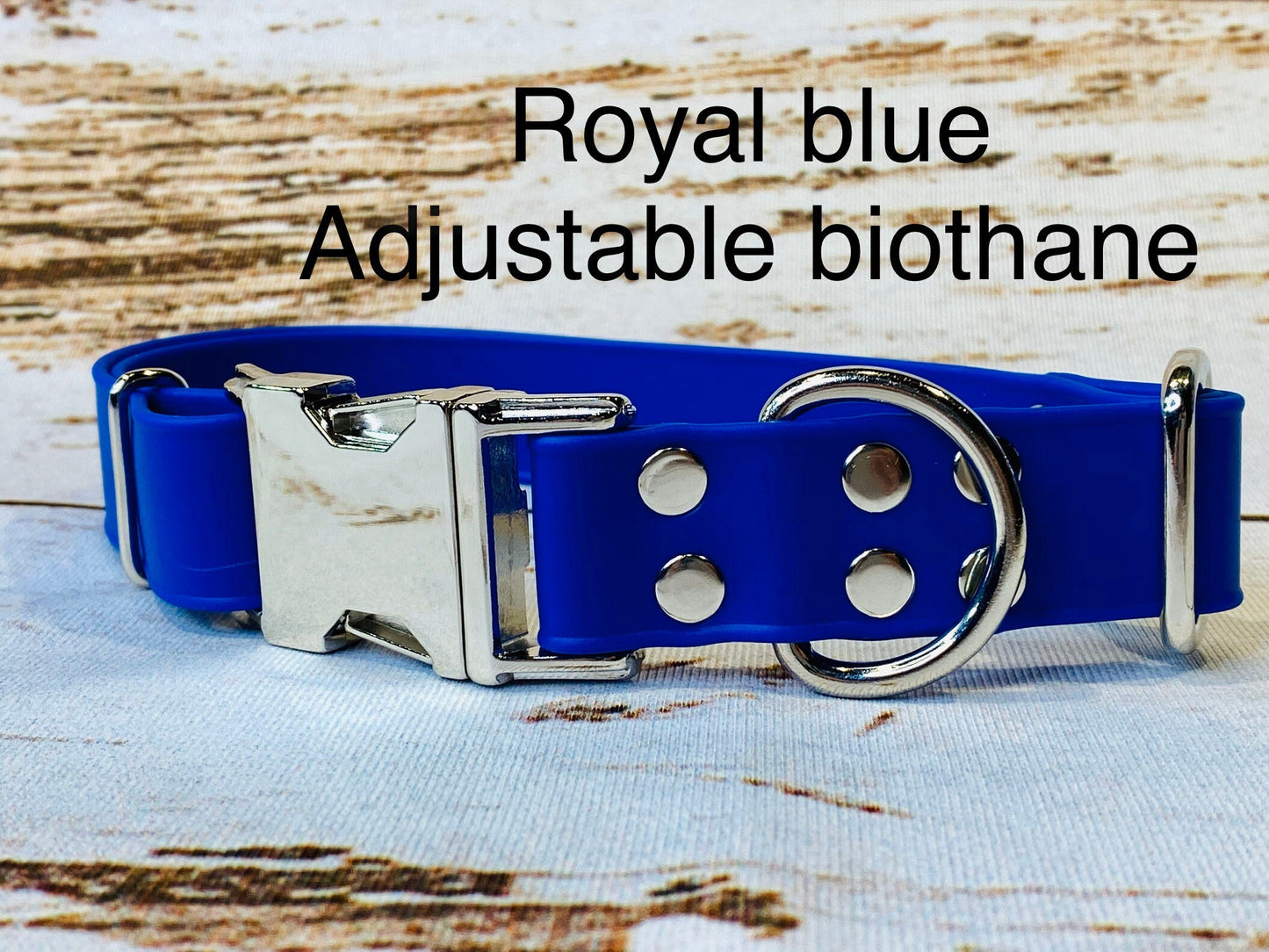 Biothane dog collar, blue dog collar, dog collar, buckle dog collar, waterproof collar, Adjustable Biothane Dog Collar, metal dog hardware