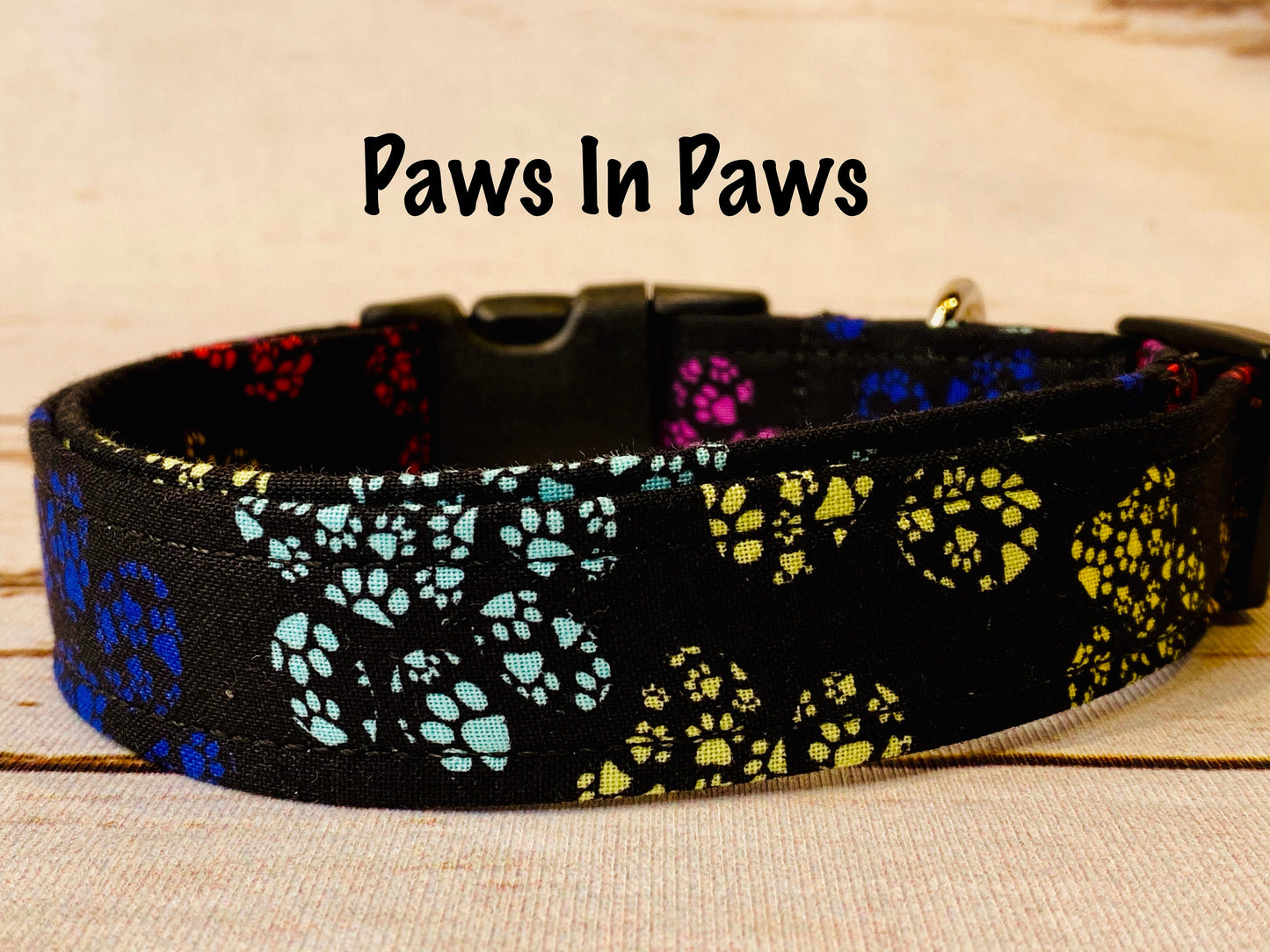 Paw print Dog Collar, girl dog collar, boy dog collar, pet collar, martingale, adjustable collar, buckle dog collar, paw print collar, paws