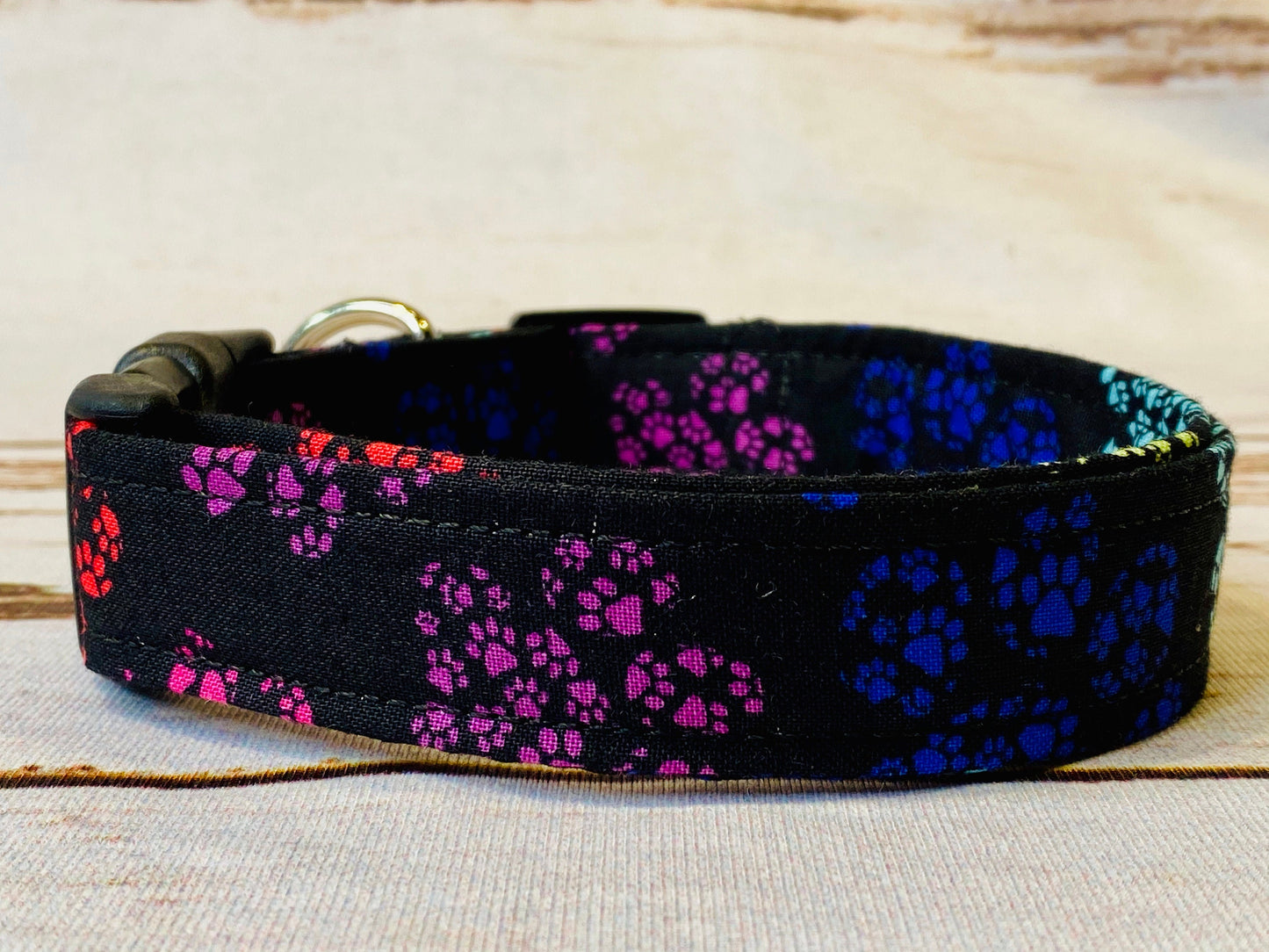 Paw print Dog Collar, girl dog collar, boy dog collar, pet collar, martingale, adjustable collar, buckle dog collar, paw print collar, paws