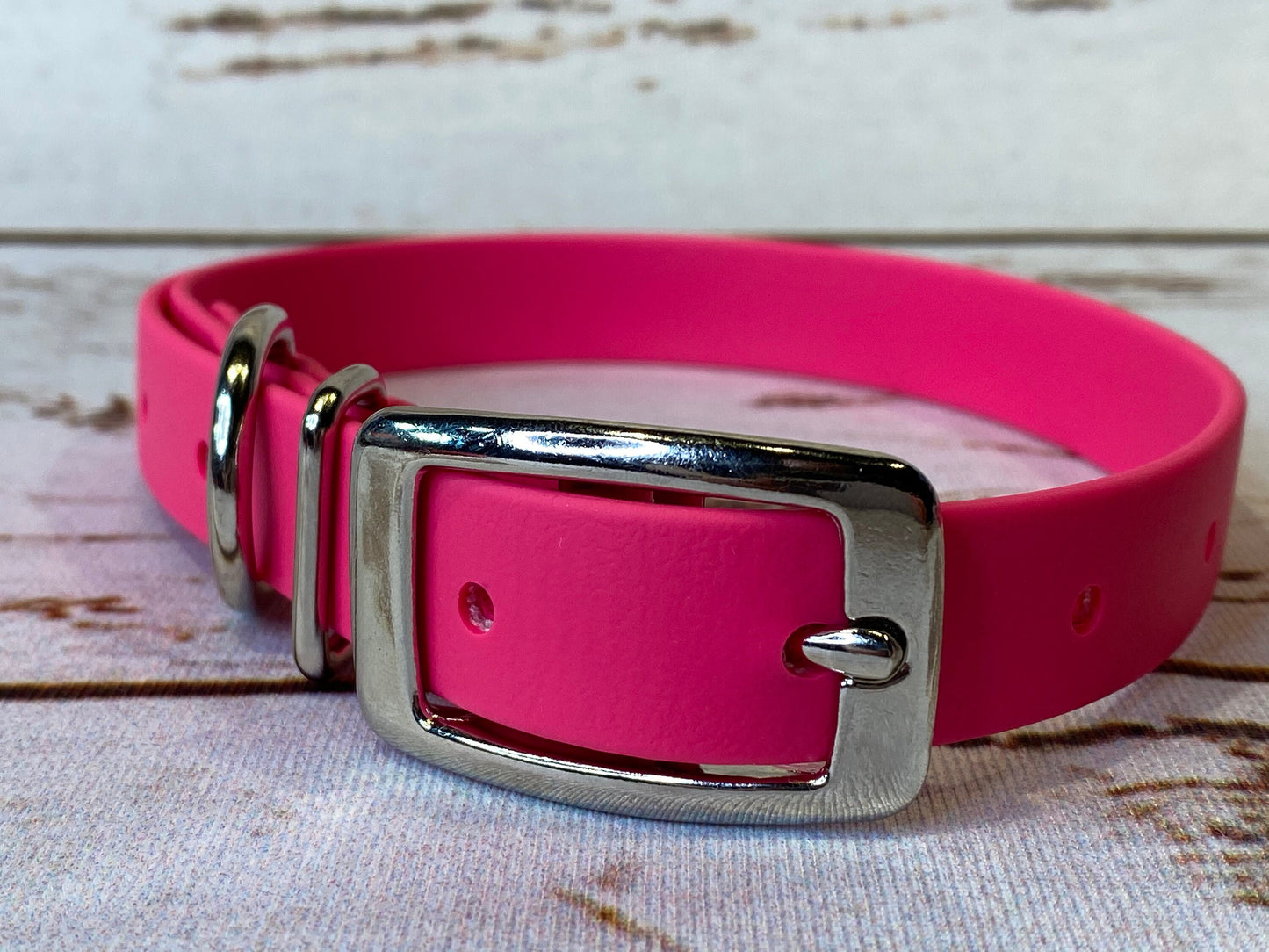 Biothane dog collar, pink dog collar, dog collar, buckle dog collar, waterproof collar, hot pink biothane, vegan leather dog collar