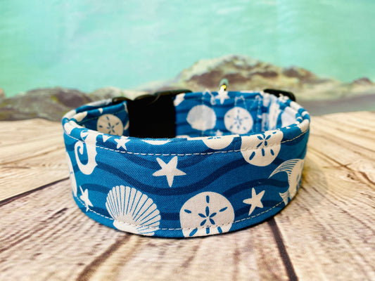 Dog Collar, fish dog collar, side release collar, adjustable collar, buckle dog collar, starfish, sea horse, ocean dog collar, sea life