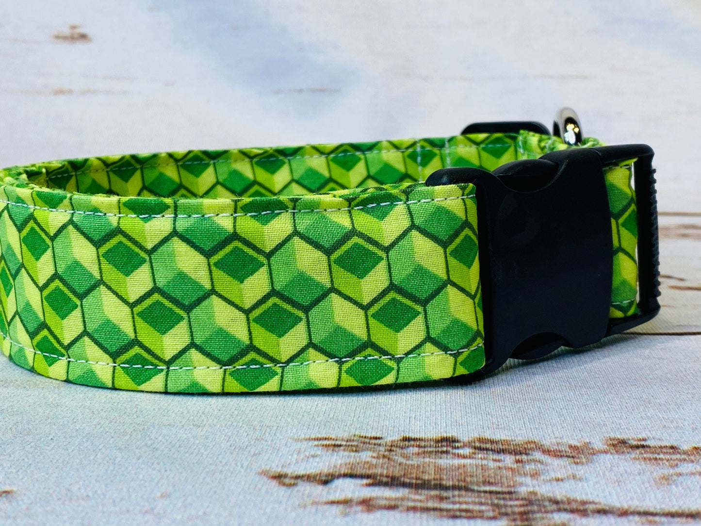 Pixel dog collar, green pixel dog collar, boy dog collar, girl dog collar, cat collar, side release adjustable