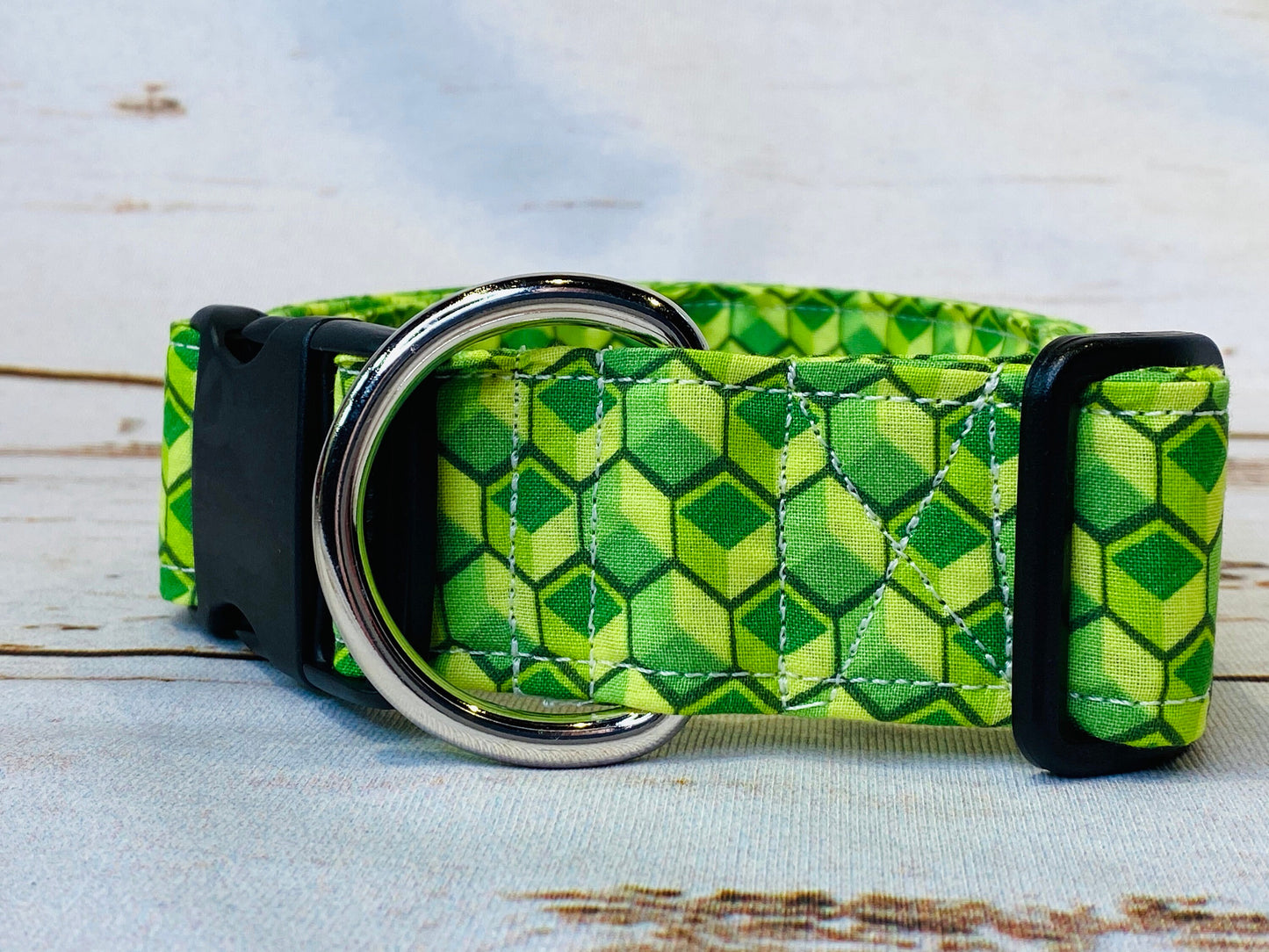Pixel dog collar, green pixel dog collar, boy dog collar, girl dog collar, cat collar, side release adjustable