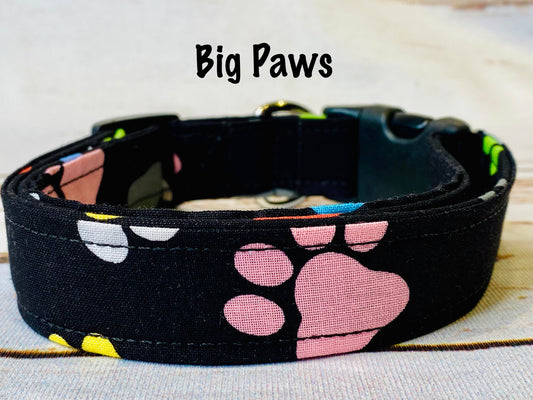 Dog Collar, girl dog collar, boy dog collar, paw print collar, martingale, adjustable collar, buckle dog collar, paw print collar, paws