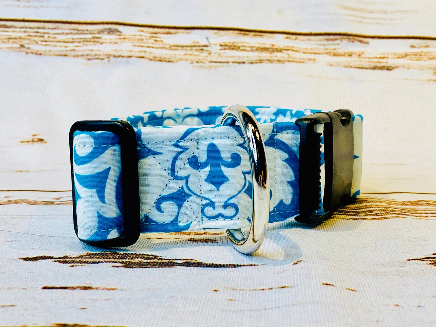 Dog Collar, girl dog collar, designer dog collar, adjustable collar, buckle dog collar, teal dog collar, aqua blue, fabric dog collar, fancy