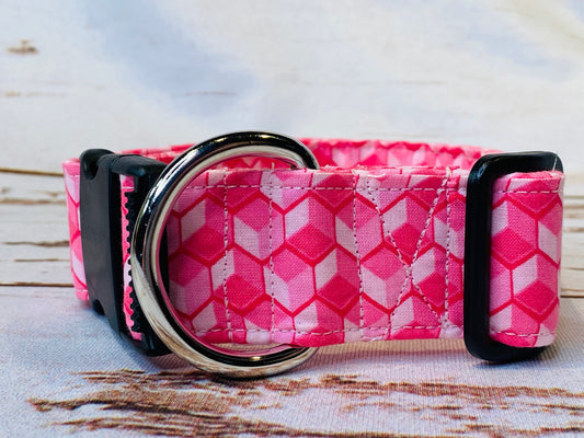 Dog Collar, Pink dog collar, Girl dog collar, fabric dog collar, side release, washable, adjustable collar, nylon collar, buckle dog collar