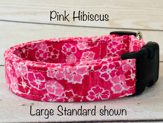 Pink floral dog collar, pink dog collar, girl dog collar, side release collar, adjustable collar, washable collar, pink flowers, pink, girl