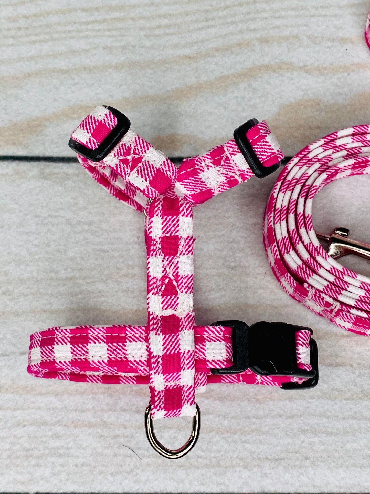 Dog harness, Harness leash set, matching leash, step in harness, standard harness, plaid dog harness, buffalo plaid harness, buffalo check,