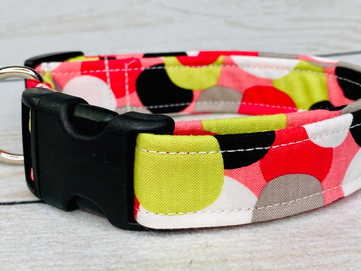Dog Collar, boy dog collar, girl dog collar, martingale collar, adjustable collar, side release, polka dot, dot dog collar, coral, green