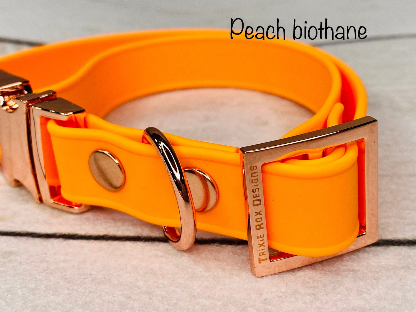 Biothane dog collar, dog collar peach, dog collar, buckle dog collar, waterproof collar, Adjustable Biothane Dog Collar, rose gold hardware