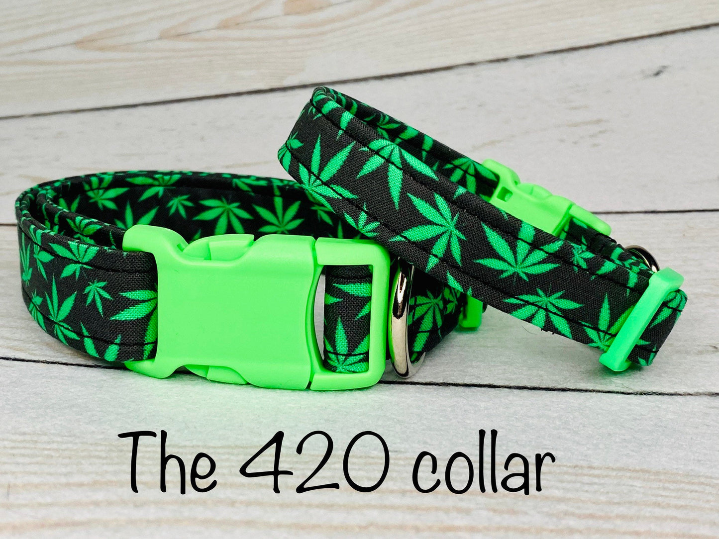 Dog Collar, 420 dog collar, funny dog collar, pot collar, adjustable collar, Mary Jane, weed dog collar, marijuana dog collar, 420, green