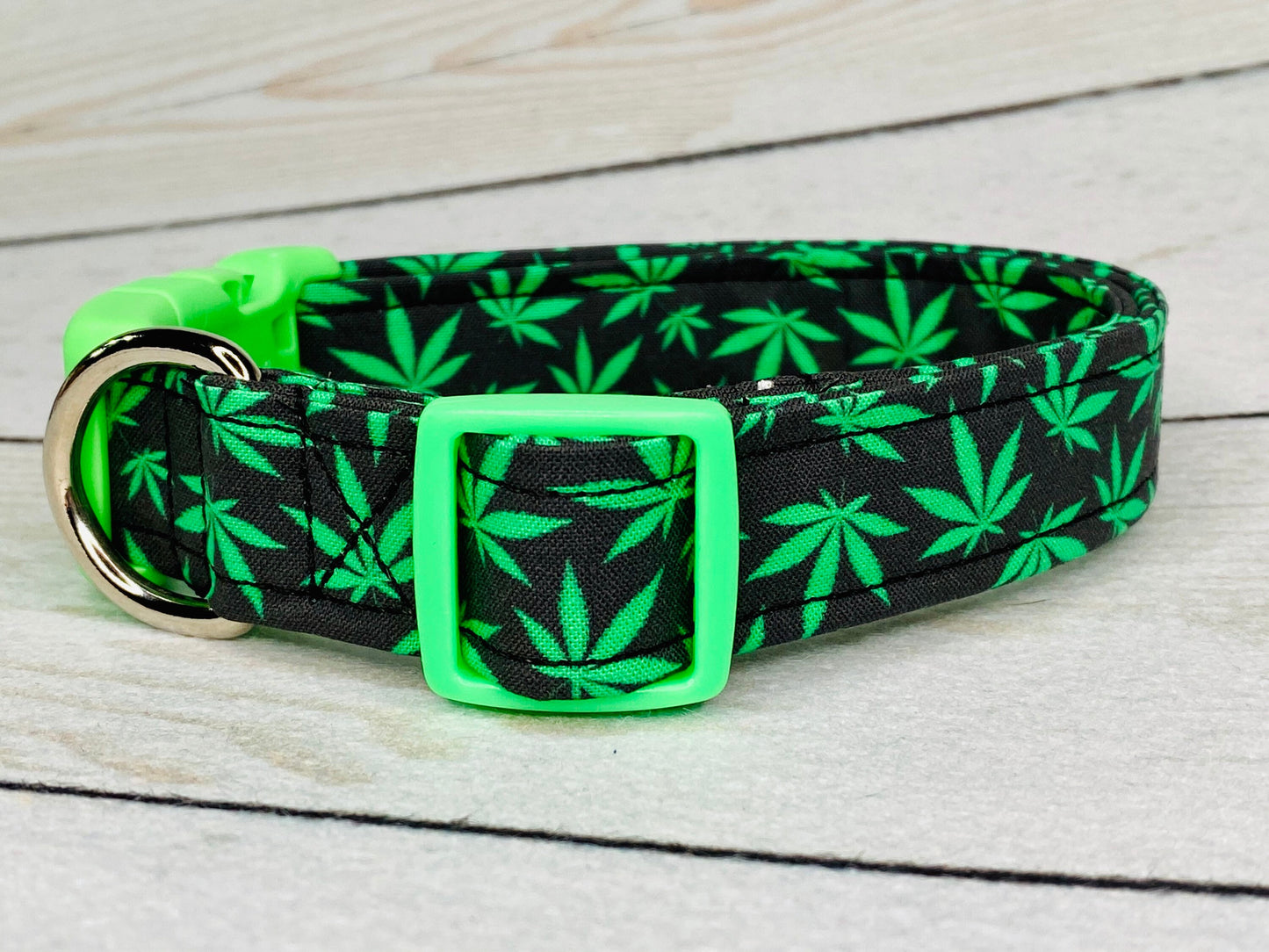 Dog Collar, 420 dog collar, funny dog collar, pot collar, adjustable collar, Mary Jane, weed dog collar, marijuana dog collar, 420, green