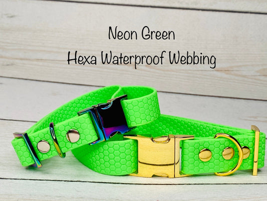 Waterproof dog collar, dog collar Neon green, dog collar, buckle dog collar, waterproof dog collar, Adjustable pvc Dog Collar, Hexa