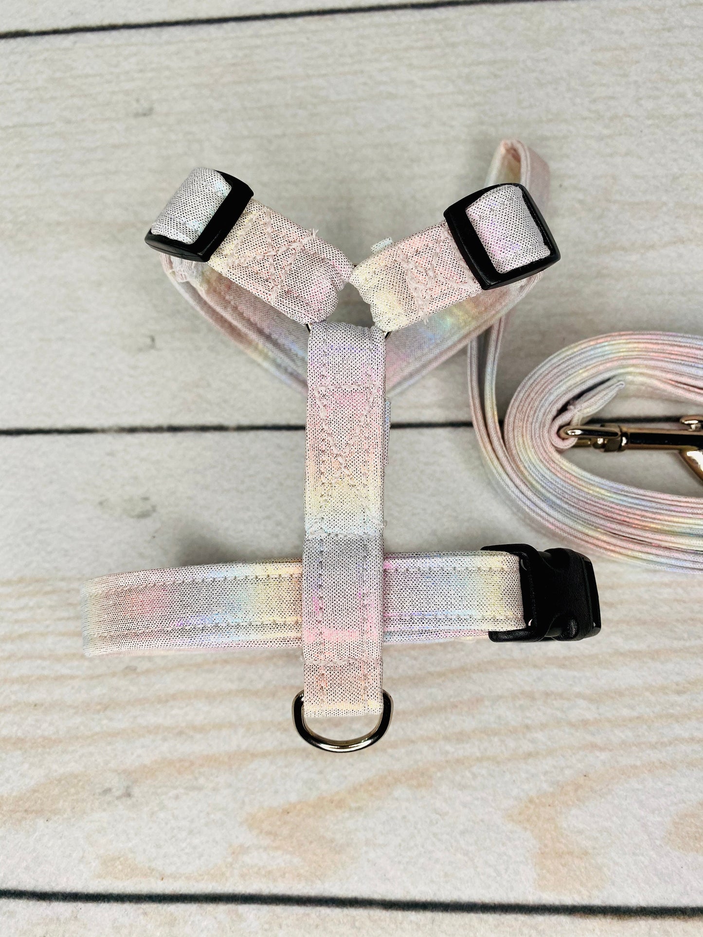 Dog harness, Harness and leash, step in harness, standard harness, adjustable harness, rainbow dog harness, rainbow, ombre dog harness