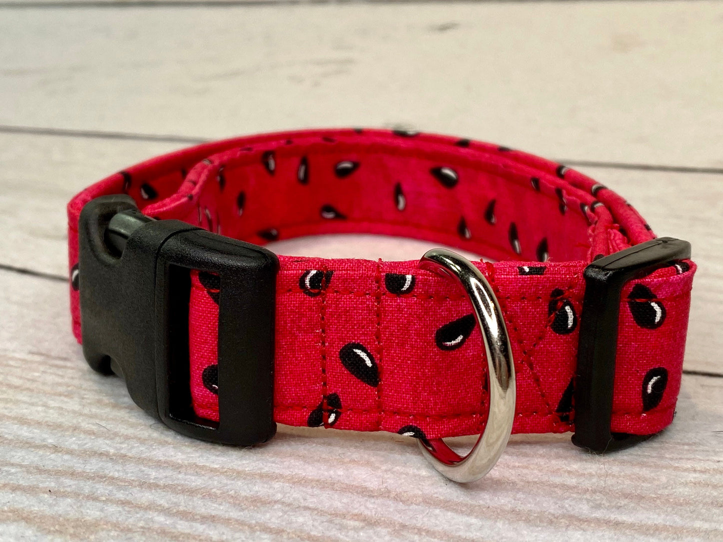Dog Collar, girl dog collar, watermelon dog collar, food dog collar, adjustable collar, buckle dog collar, summer dog collar, dog collar boy, watermelon, red