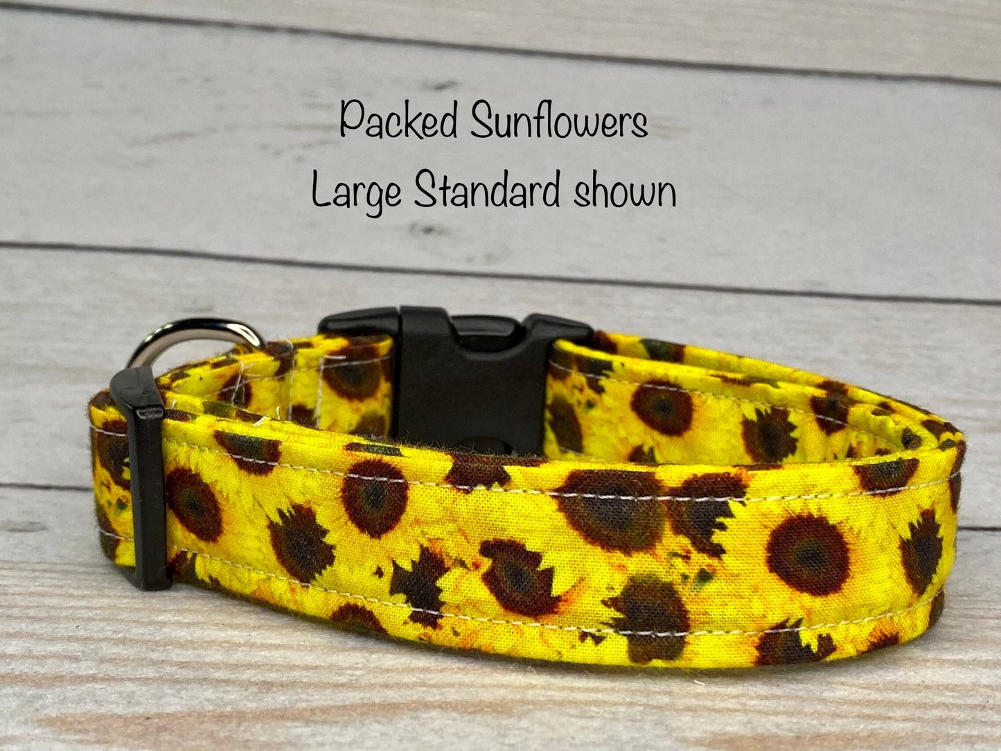 Sunflower dog collar, floral dog collar, girl dog collar, side release adjustable collar, handmade dog collar, cat collar sunflower cat collar