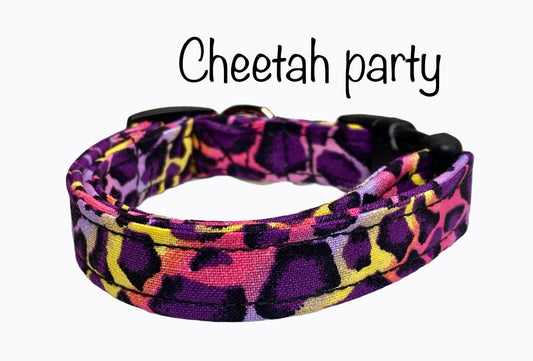 Cheetah print dog collar, dog collar, cheetah print, adjustable dog collar, washable, eco friendly, side release, dog collar girl, fabric