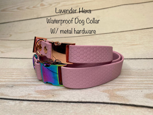 Waterproof dog collar, dog collar, lavender dog collar, buckle dog collar, waterproof dog collar, Adjustable waterproof Dog Collar, Hexa