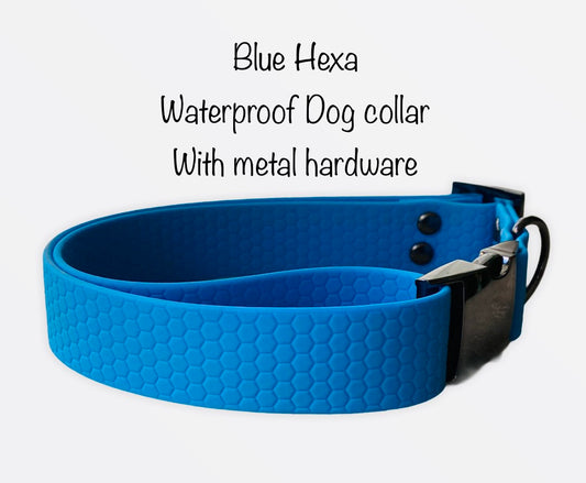 Waterproof dog collar, dog collar, blue dog collar, buckle dog collar, waterproof dog collar, Adjustable pvc Dog Collar, Hexa