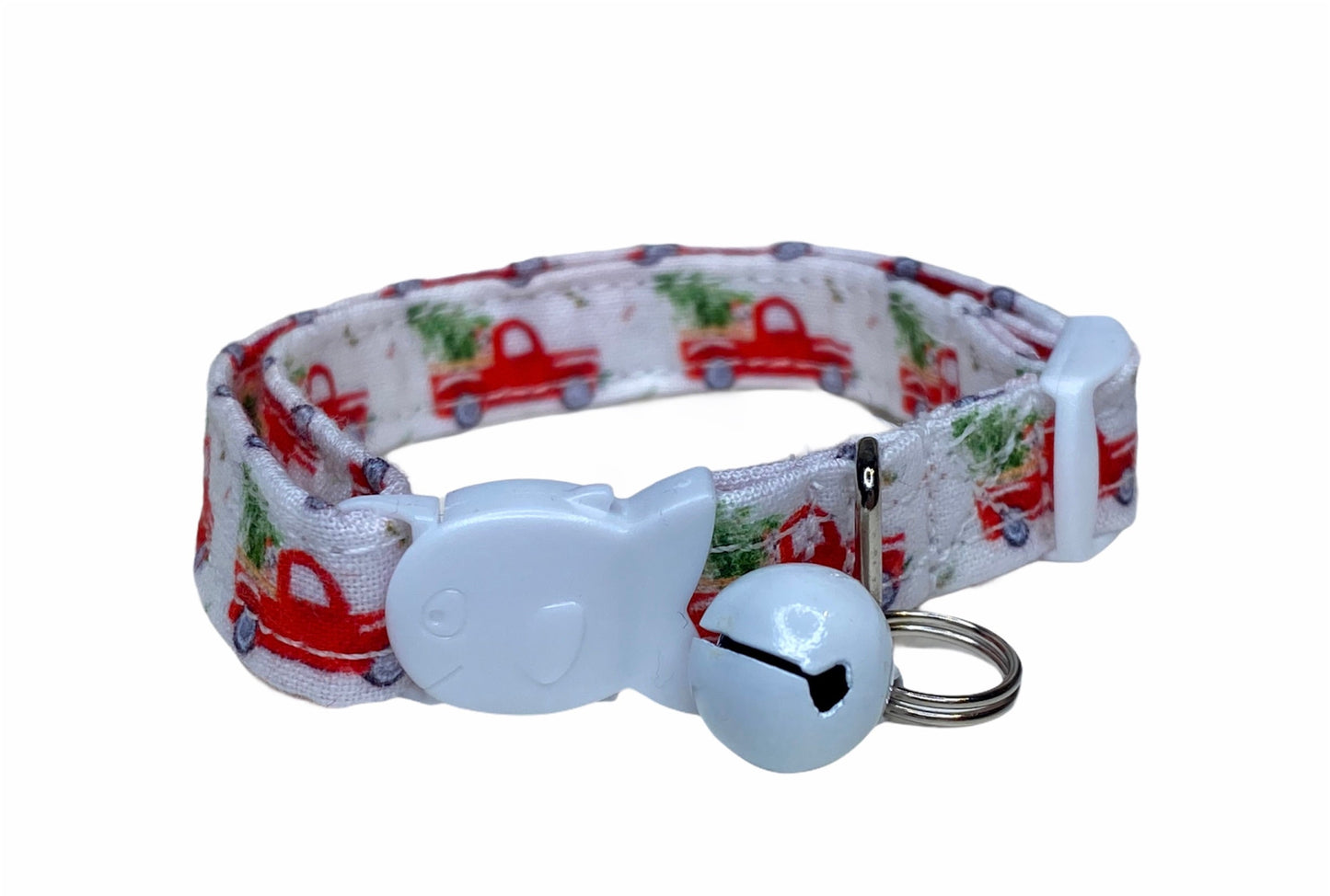 Red Christmas truck Dog Collar, adjustable dog collar, side release dog collar, holiday dog collar, Christmas dog collar, Christmas collar