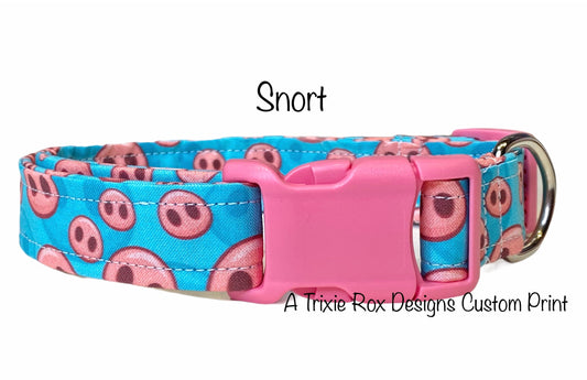 Pig dog collar, pig collar, pig nose, pink pig nose, dog collar, cat collar, eco friendly collar, adjustable collar, funny dog collar, pigs