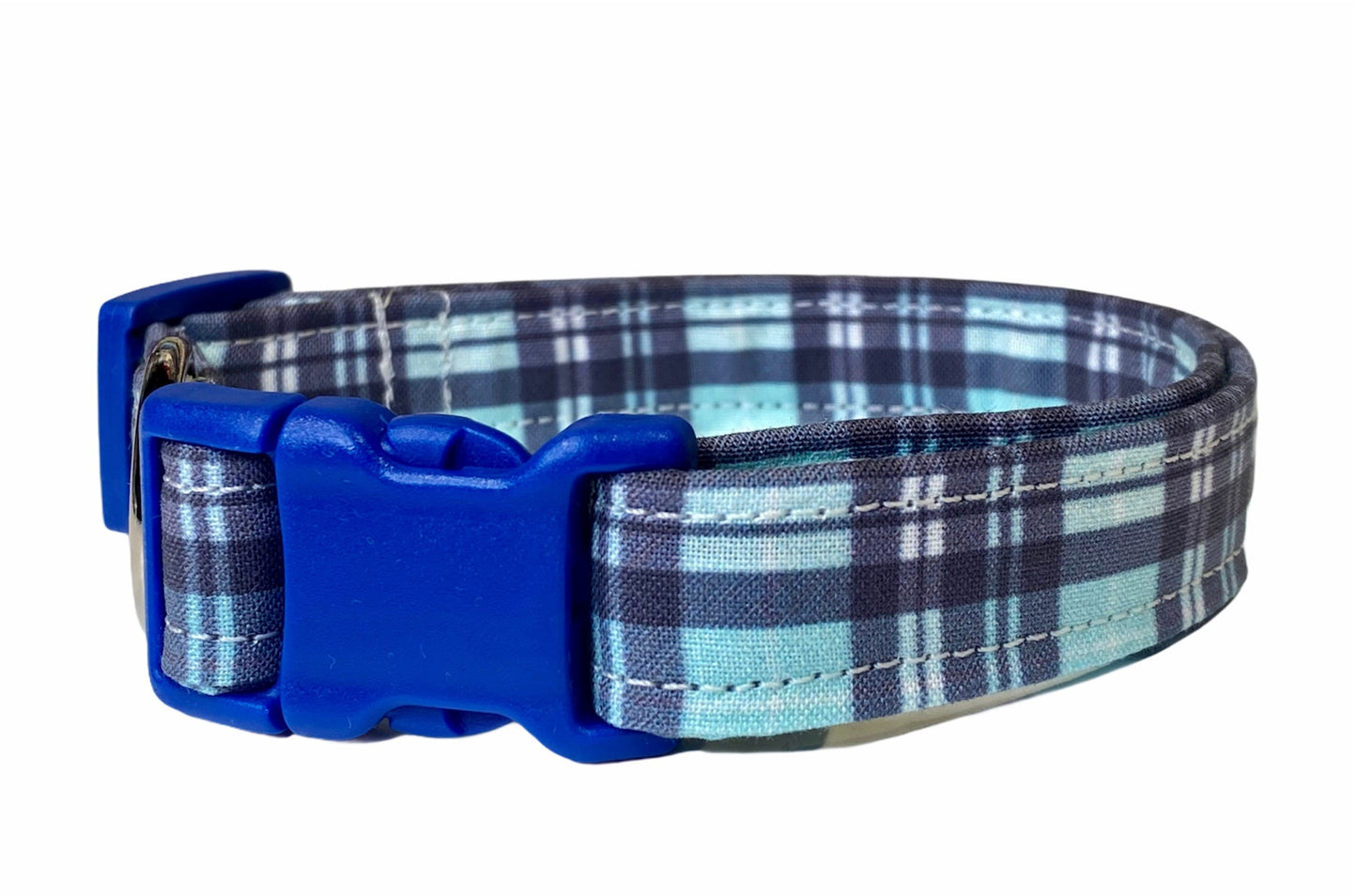 Blue plaid dog collar, dog collar, blue plaid, plaid collar, blue plaid collar, boy dog collar, eco friendly dog collar, cat collar, plaid