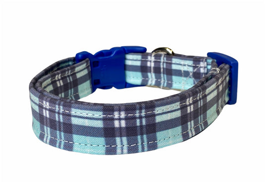 Blue plaid dog collar, dog collar, blue plaid, plaid collar, blue plaid collar, boy dog collar, eco friendly dog collar, cat collar, plaid