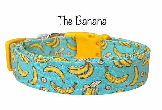 Banana dog collar, dog collar, funny dog collar, banana collar, banana cat collar, eco friendly collar, banana, washable collar, adjustable