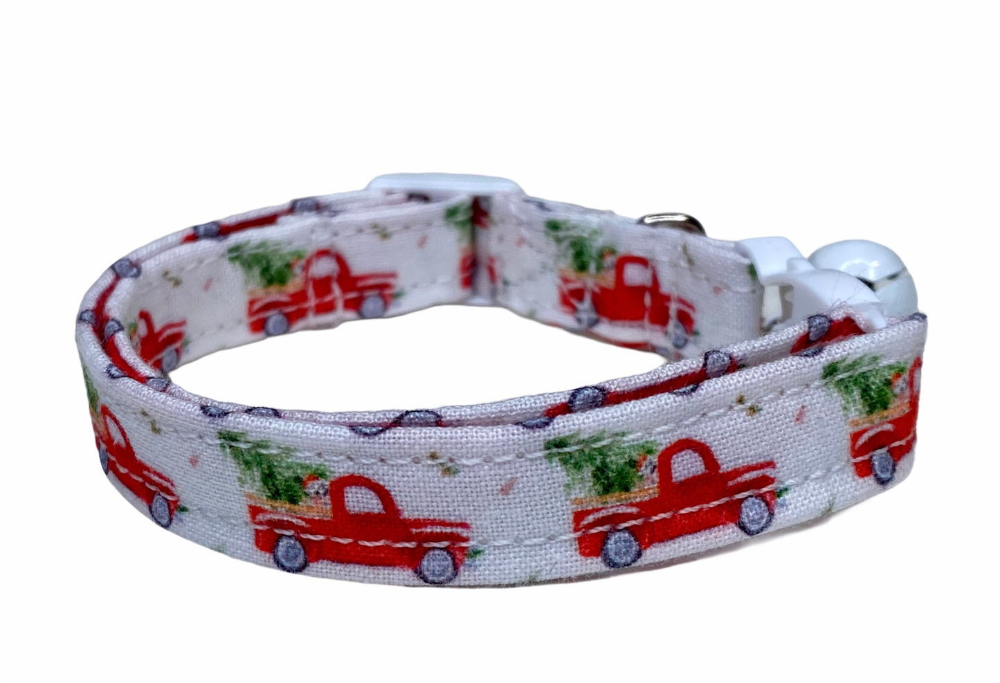 Red Christmas truck Dog Collar, adjustable dog collar, side release dog collar, holiday dog collar, Christmas dog collar, Christmas collar