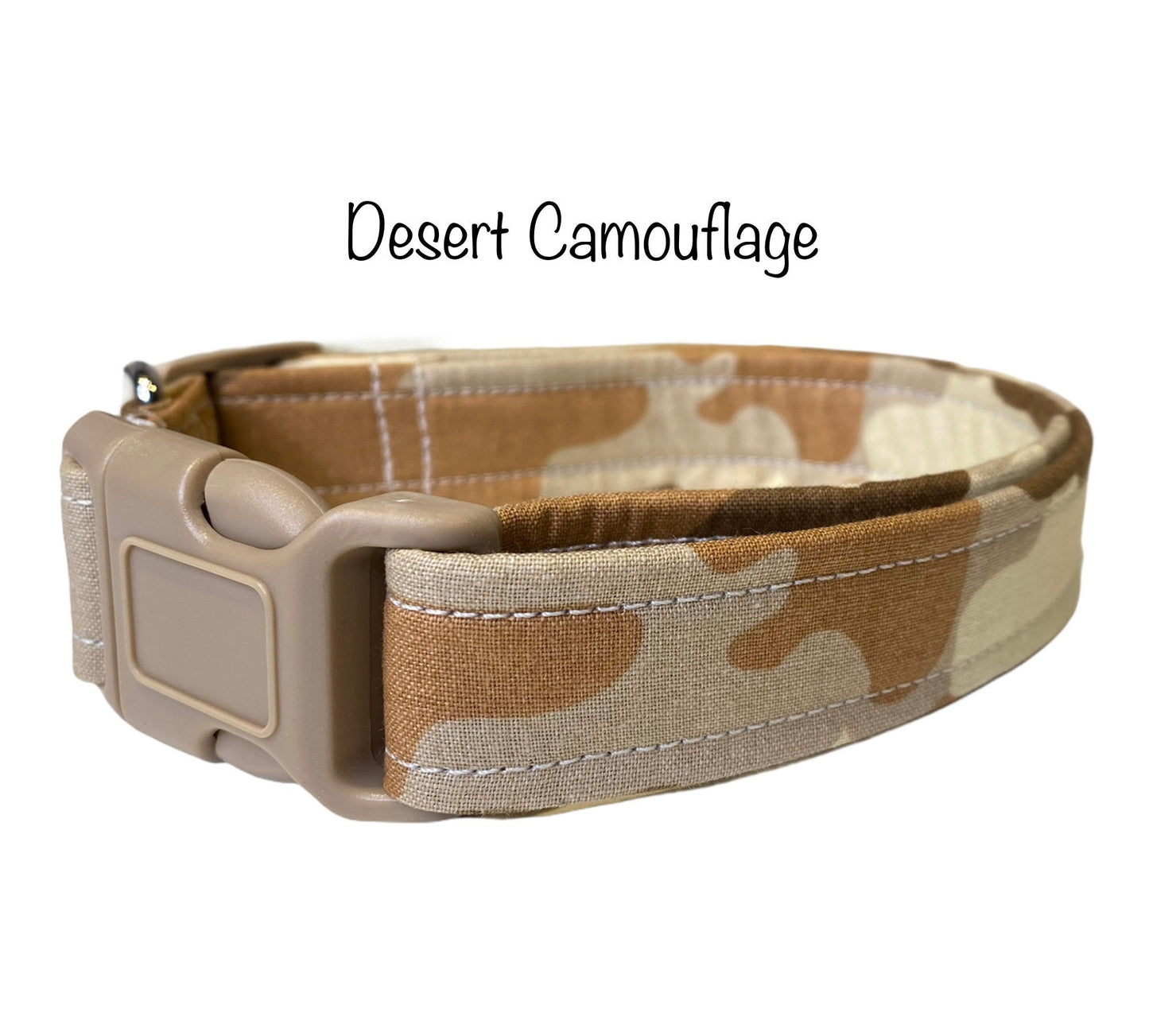 Camouflage dog collar, desert camouflage, brown camouflage, dog collar, desert camo, cat collar, fabric dog collar, side release, washable
