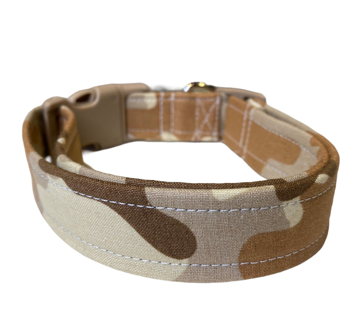 Camouflage dog collar, desert camouflage, brown camouflage, dog collar, desert camo, cat collar, fabric dog collar, side release, washable