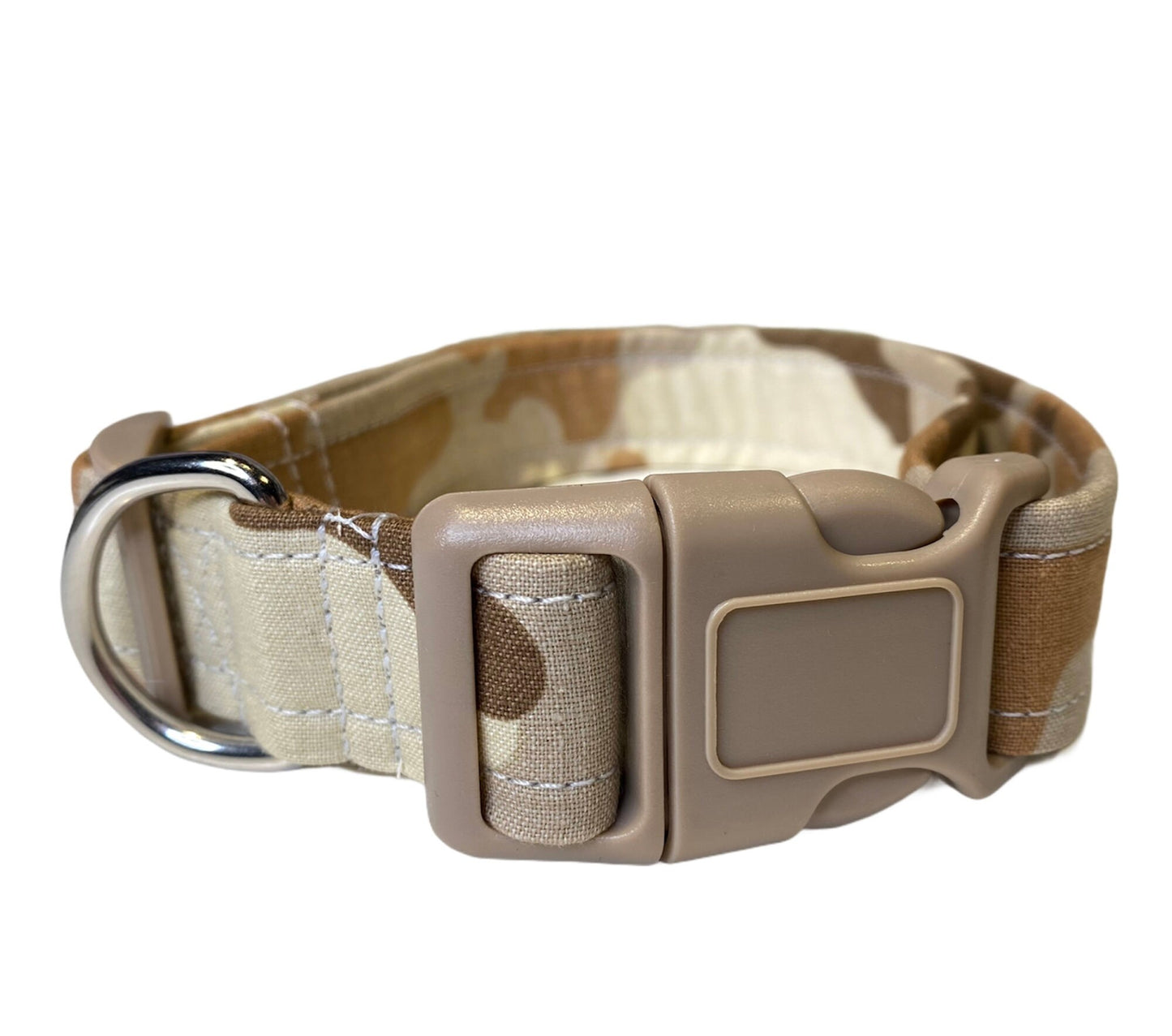 Camouflage dog collar, desert camouflage, brown camouflage, dog collar, desert camo, cat collar, fabric dog collar, side release, washable