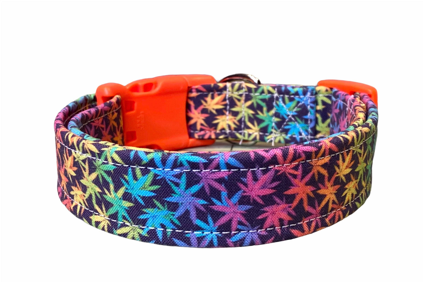 Dog collar, weed dog collar, marijuana dog collar, marijuana, weed, rainbow dog collar, funny dog collar, eco friendly dog collar, rainbow